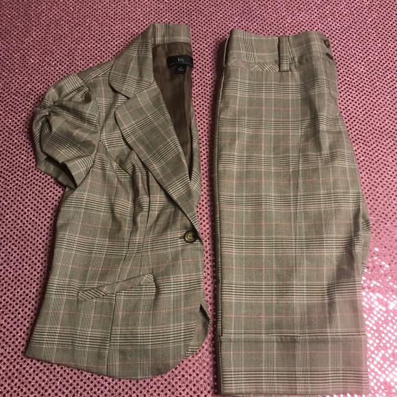 IZ Byer California Capri Blazer Suit Brown Juniors - Picture 9 of 12